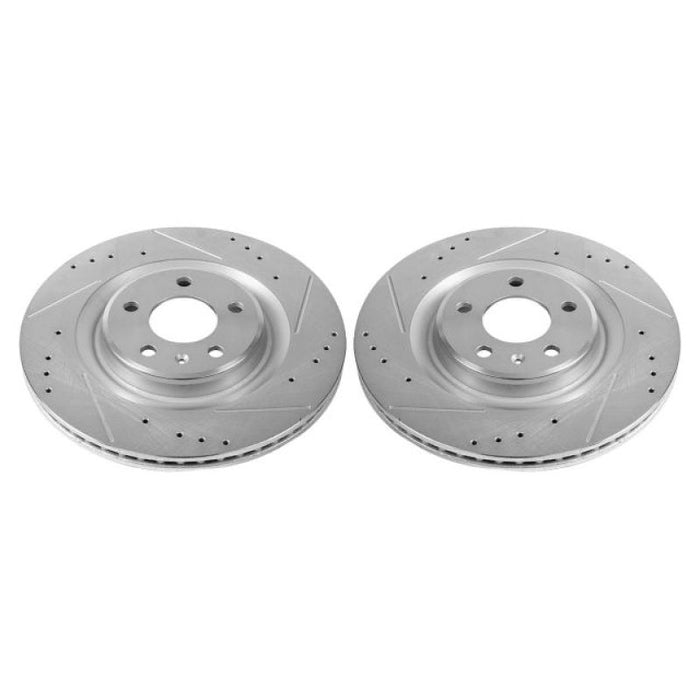 Power Stop 17-19 Audi A4 Rear Evolution Drilled & Slotted Rotors - Pair
